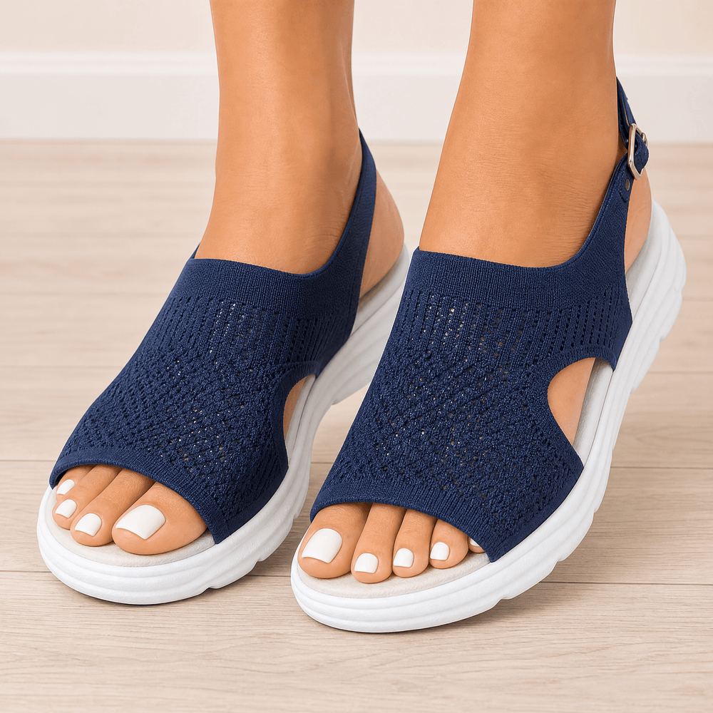 Caluna – Cushioned Slip-On Platform Sandals