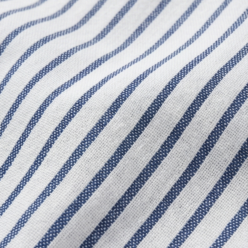 Coastlyn – Women's Striped Cotton Pants with Button Trim