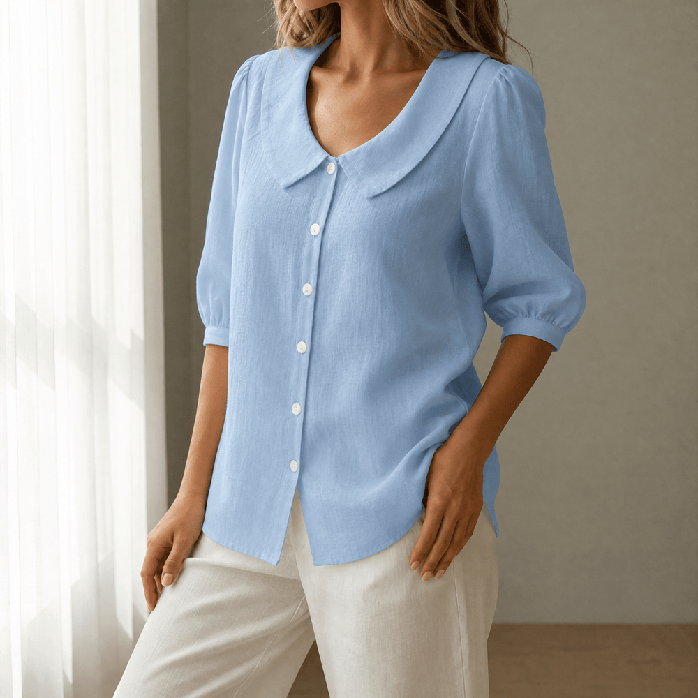 Collaré – Retro Peter Pan Collar Button Up Blouse