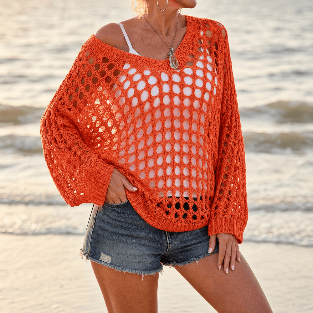 Covena – Women's breezy crochet knit layering top