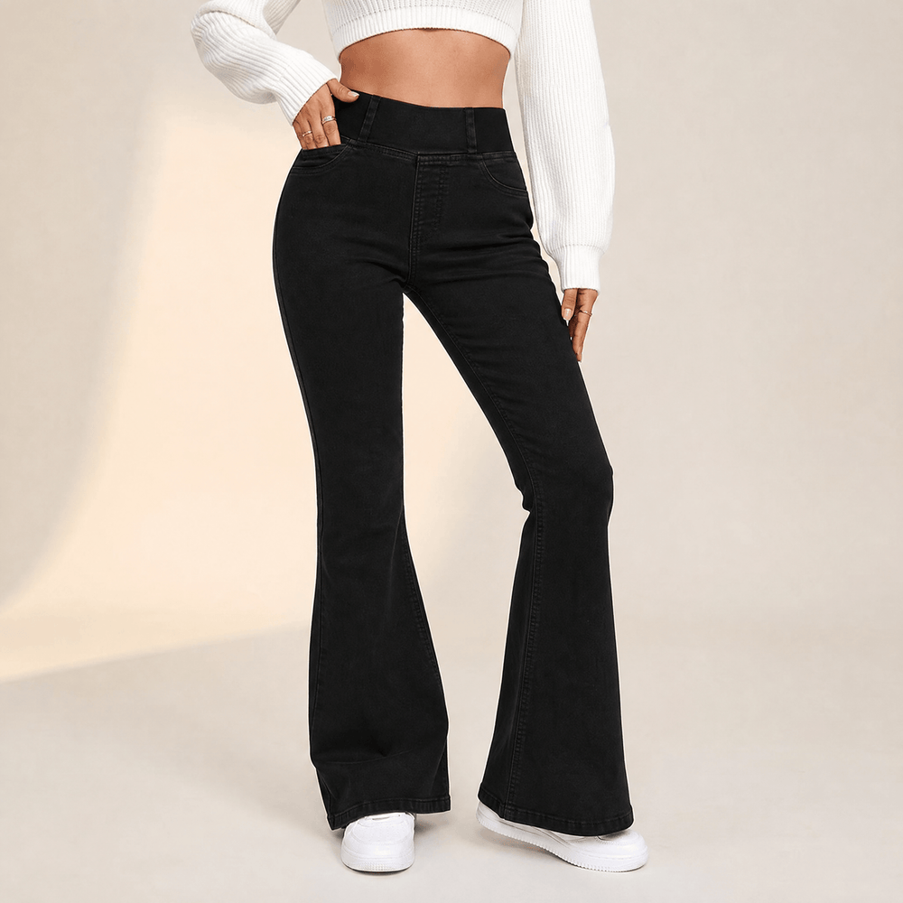 Curvela – Women's High Waist Stretch Flare Jeans