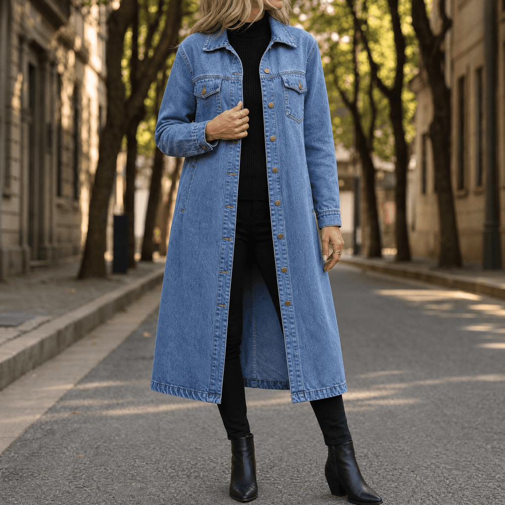 Denara – Longline Oversized Denim Coat