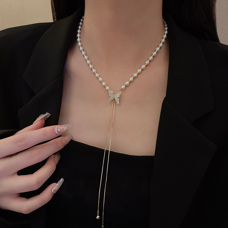 Pearlora - Pearl Butterfly Adjustable Necklace