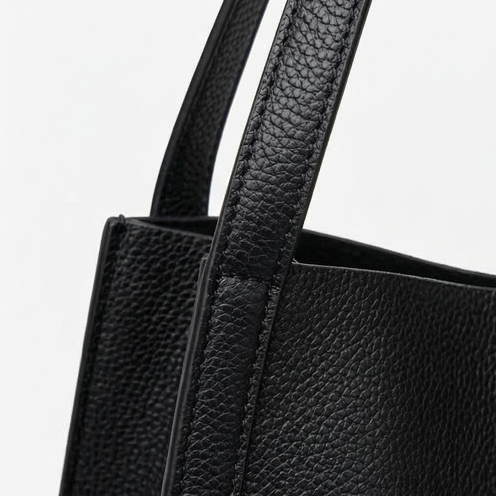 Tessara - Structured Pebbled Leather Tote Bag