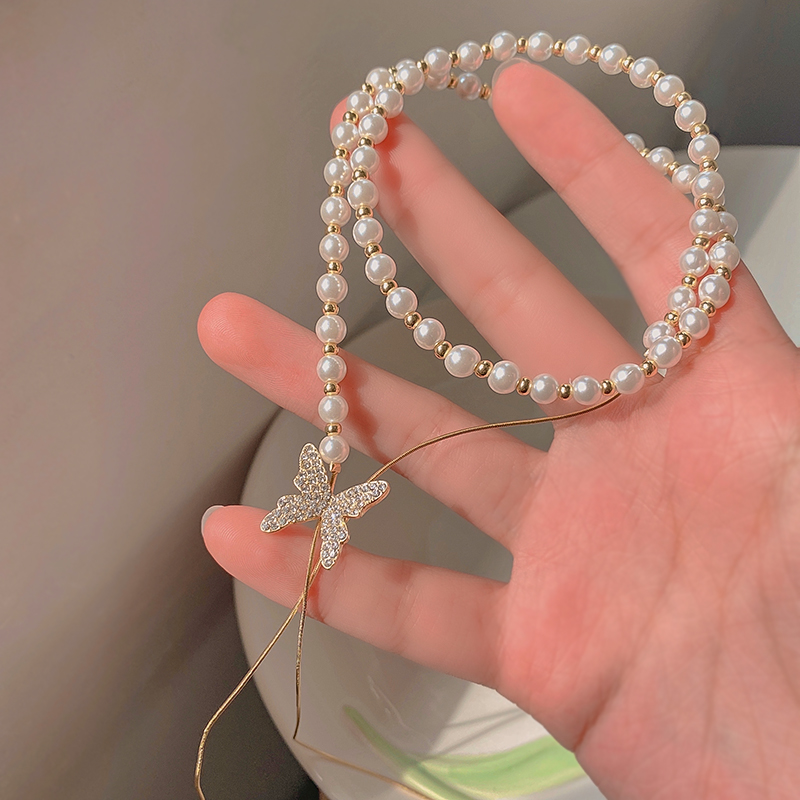 Pearlora - Pearl Butterfly Adjustable Necklace