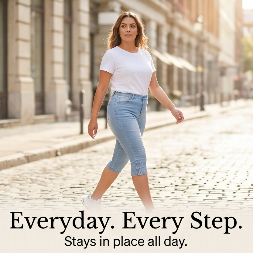 Velora – Women's Slimming High-Waist Capri Jeans