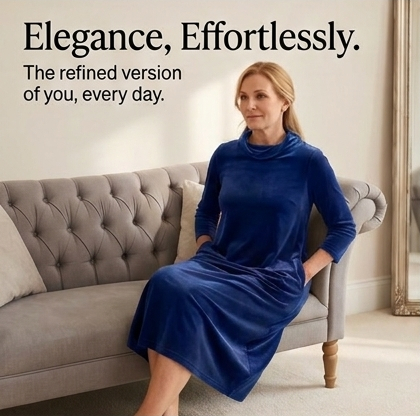 Sofelle – Women's Velvet Cocoon Midi Dress with Pockets