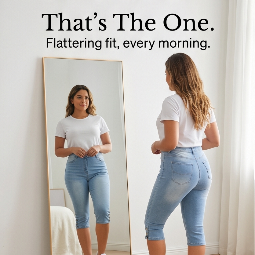 Velora – Women's Slimming High-Waist Capri Jeans