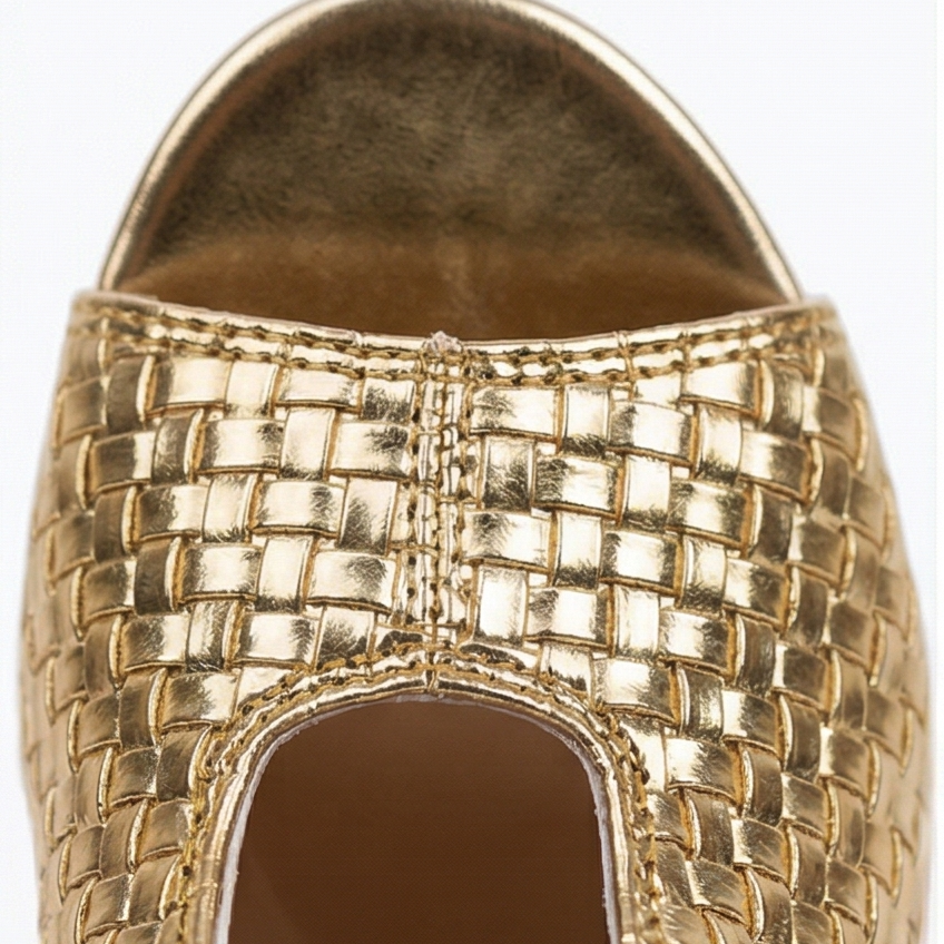 Tessara - Women's Woven Peep Toe Block Heel Sandals