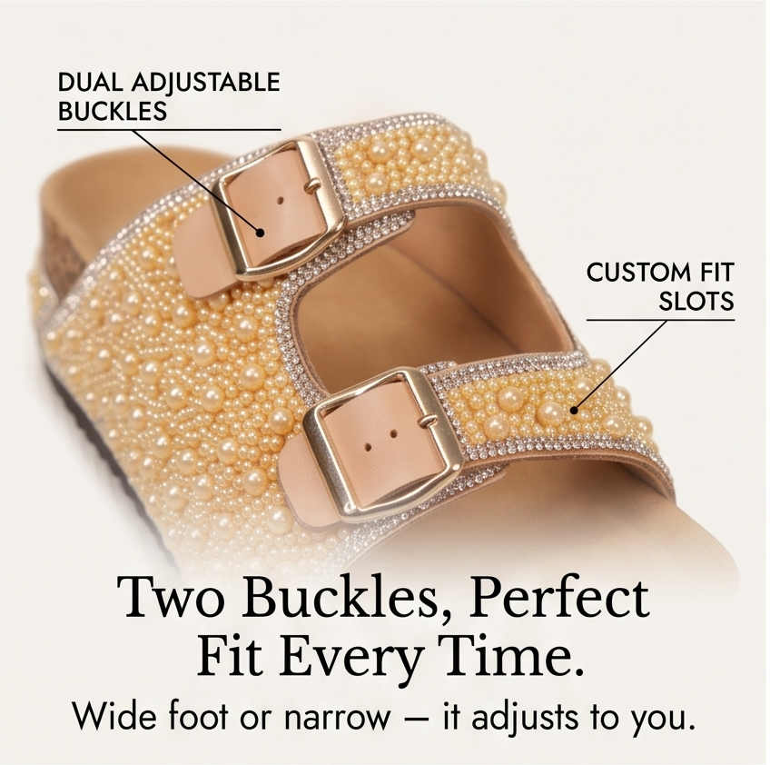 Pearlique – Pearl Platform Slide Sandals