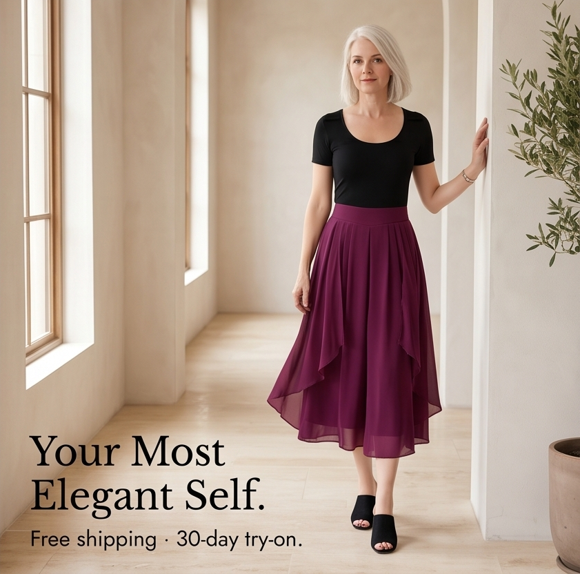 Sevella – Women's High-Waist Culottes with Skirt Drape