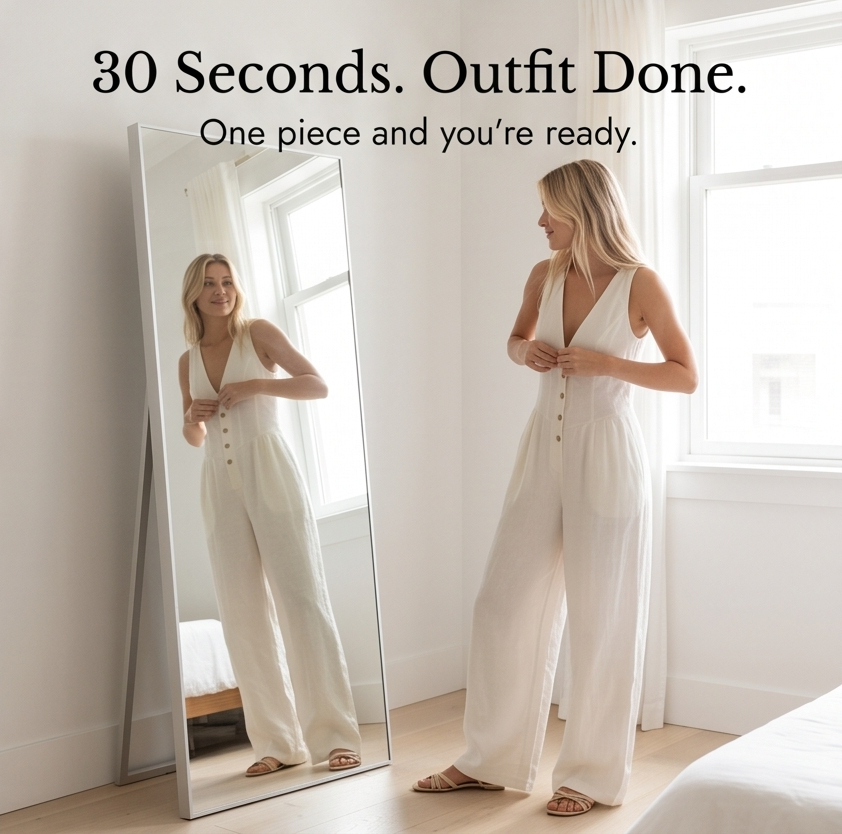 Lunavia – Women's Wide-Leg Button-Front Jumpsuit