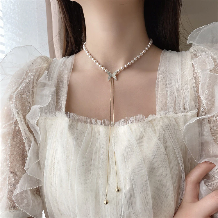 Pearlora - Pearl Butterfly Adjustable Necklace