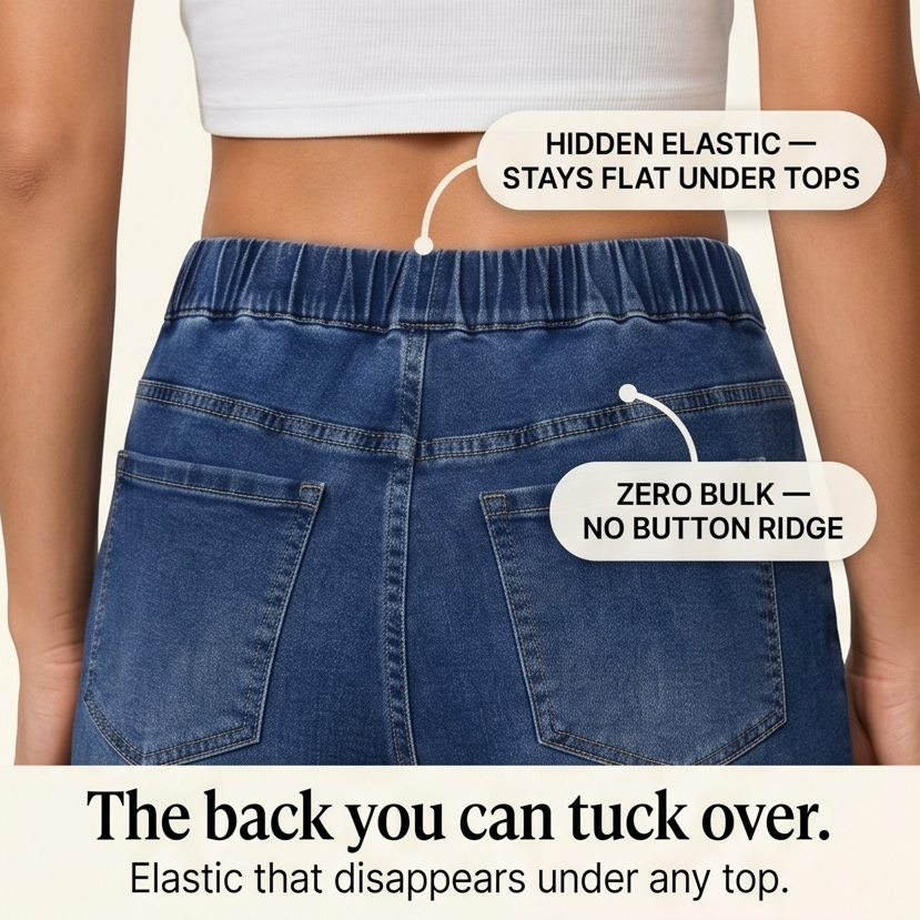 Lounette™ Elastic-Waist Cropped Denim Jeans for All-Day Comfort