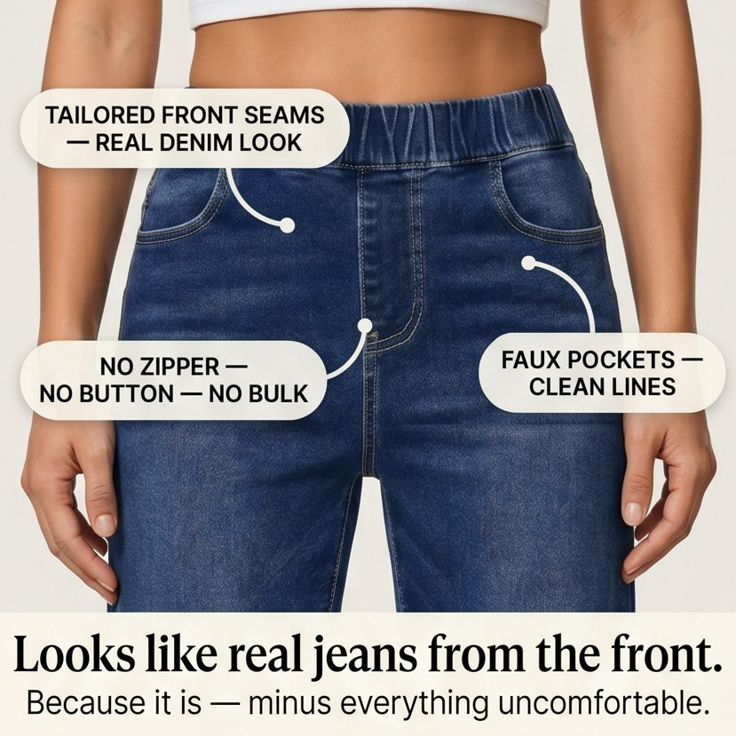 Lounette™ Elastic-Waist Cropped Denim Jeans for All-Day Comfort