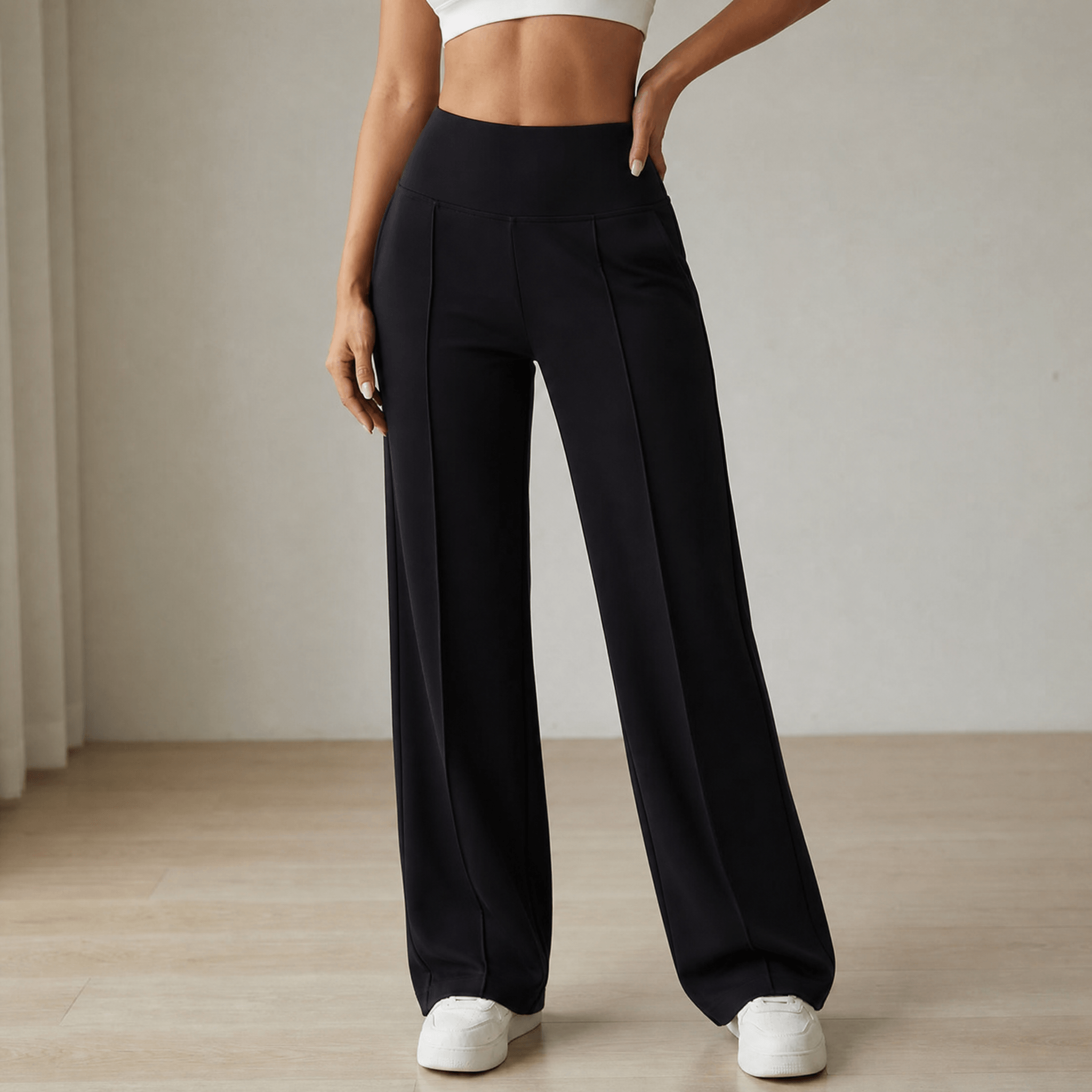 Elyra – Women's Wide Leg Yoga Pants with Crossover Waist
