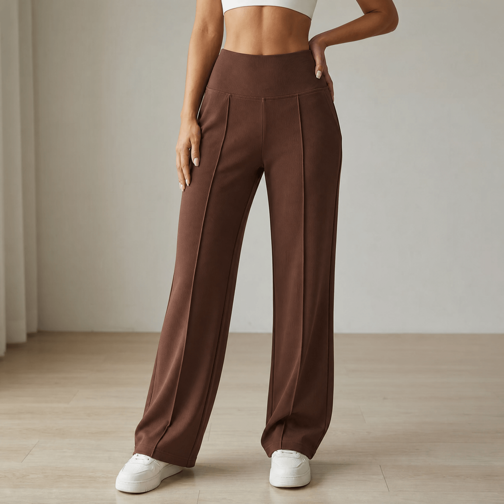 Elyra – Women's Wide Leg Yoga Pants with Crossover Waist