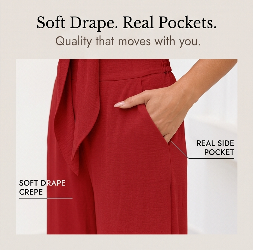 Solenza – Flattering Two-Piece Set with Wide-Leg Pants