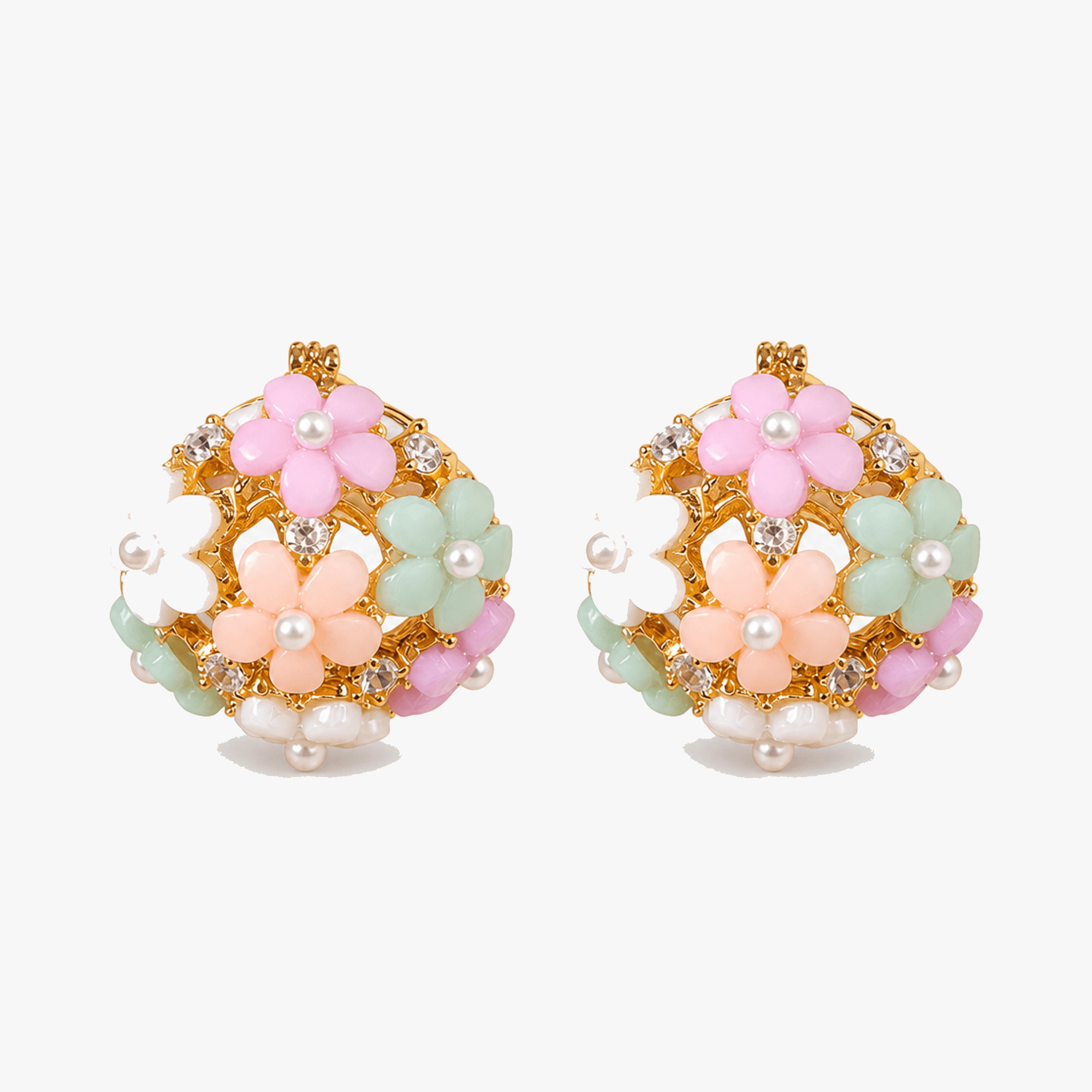 Florelle – Pastel Floral Cubic Zirconia Earrings