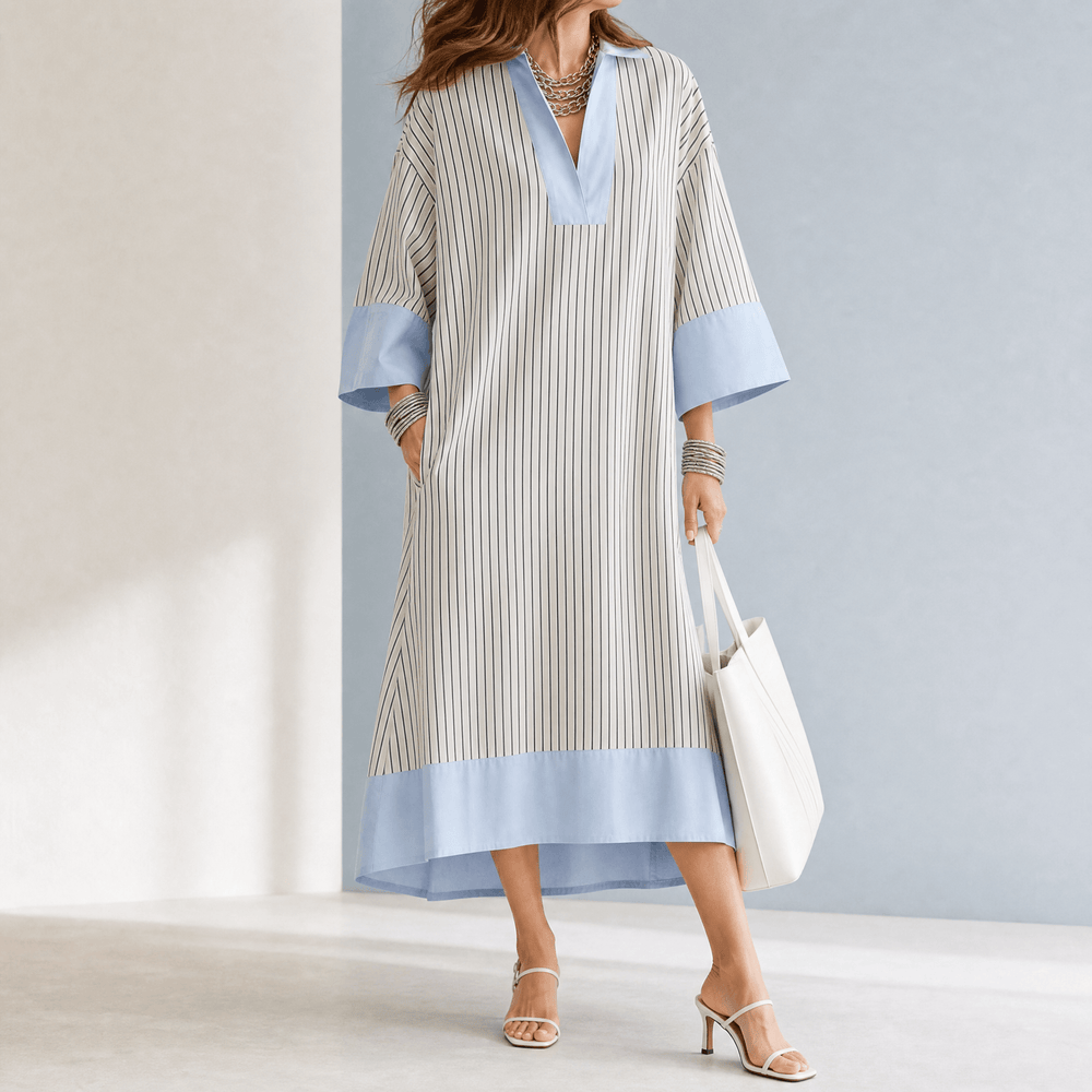 Florene – Women's Lightweight Striped Midi Dress