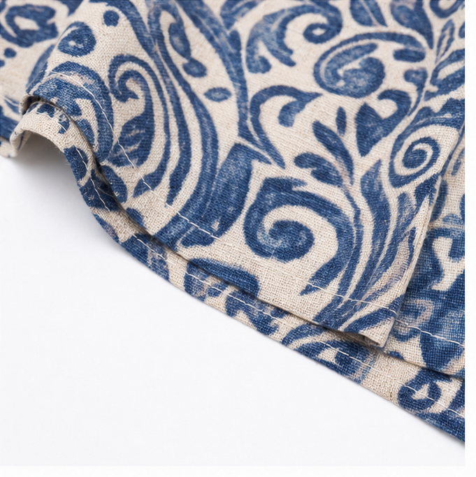 Florenza – Vintage Paisley V-Neck A-Line Maxi Dress with Half Sleeves