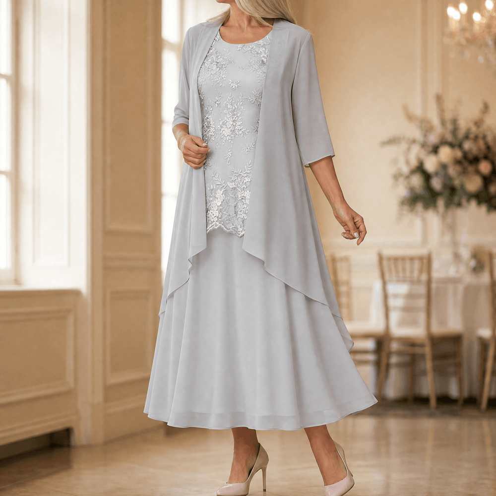 Florenza – Women's Elegant Lace and Chiffon Dress Set
