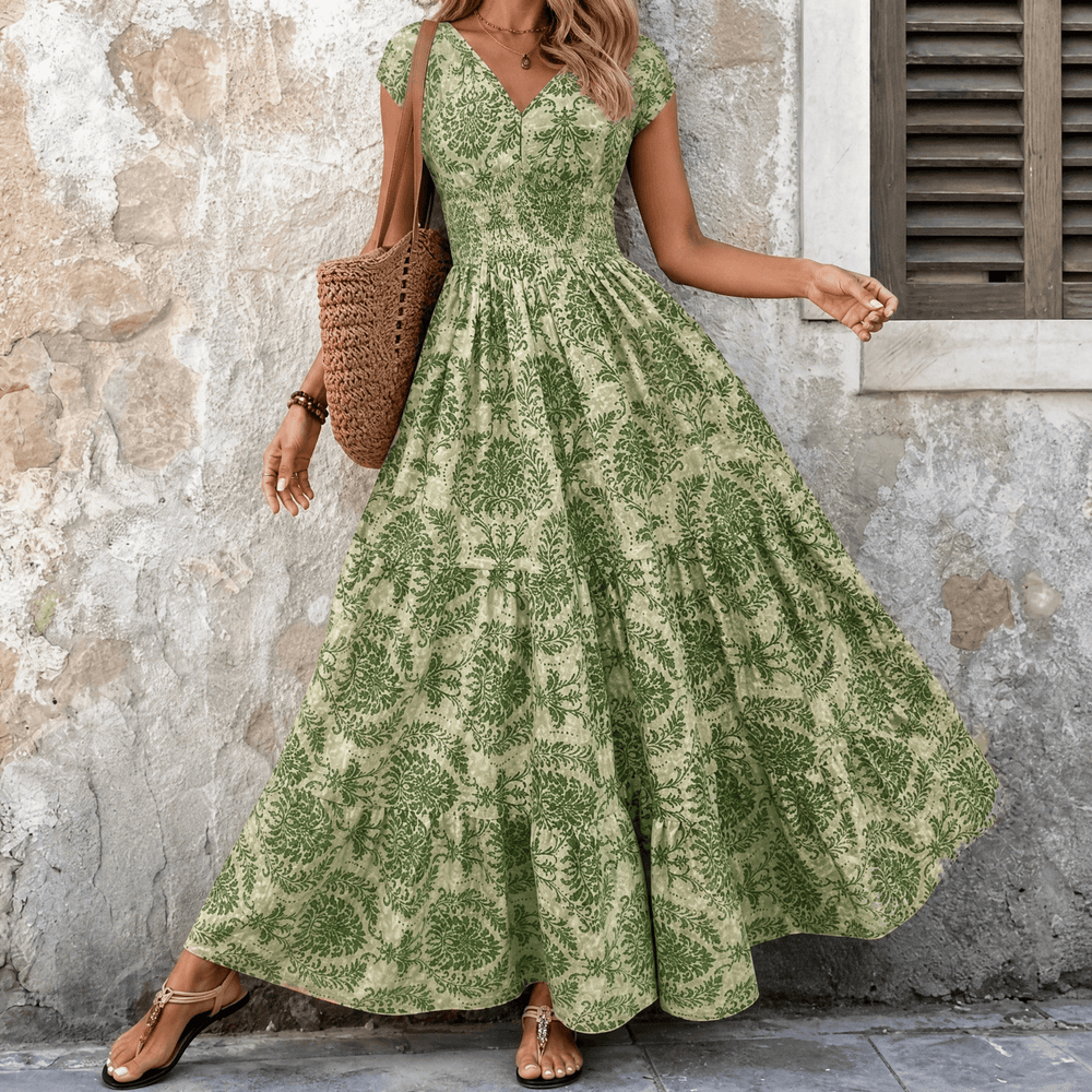Florenza – Women's Smocked Floral Maxi Dress