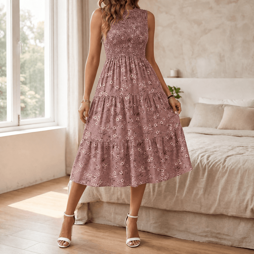 Florenza – Women's Smocked Floral Midi Dress