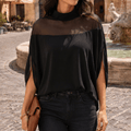 Florenza – Women's Mesh Yoke Batwing Blouse