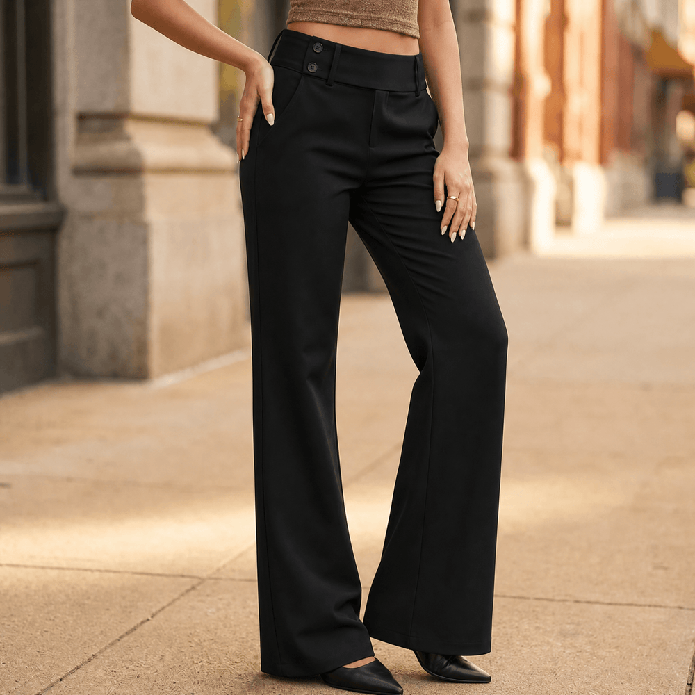 Florevia Women's Elongating Wide-Leg Flare Pants