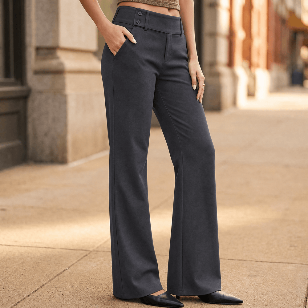 Florevia Women's Elongating Wide-Leg Flare Pants