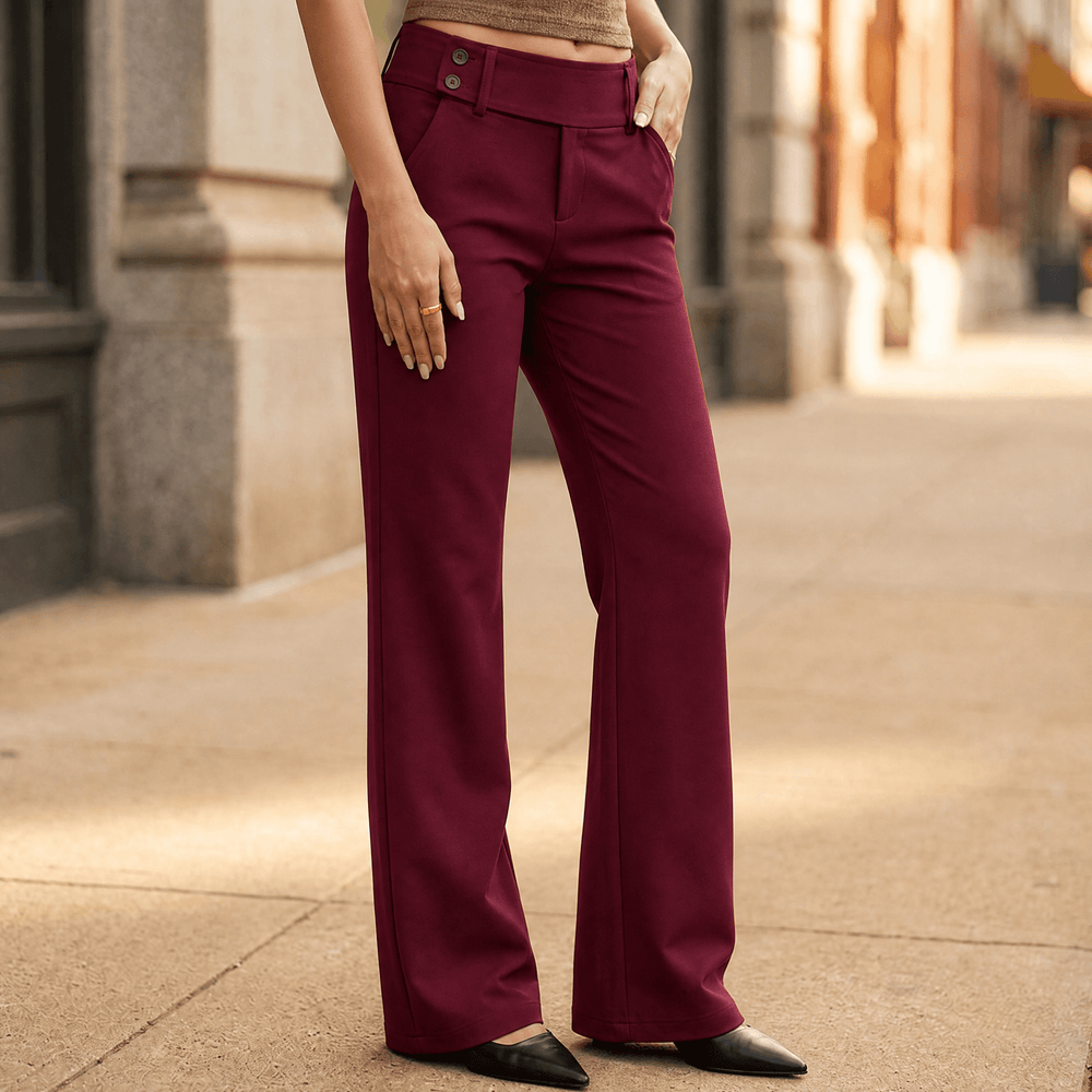 Florevia Women's Elongating Wide-Leg Flare Pants
