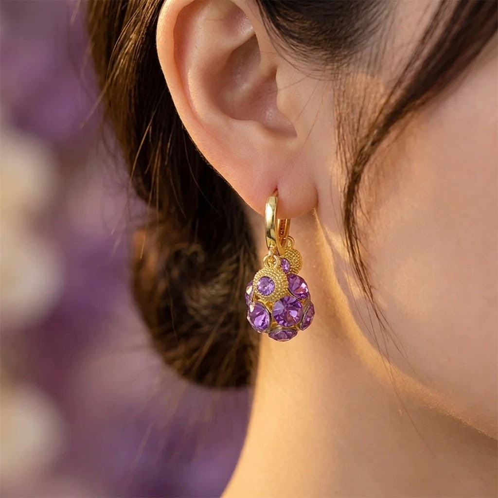 Violetta – Romantic Amethyst Crystal Earrings for Her