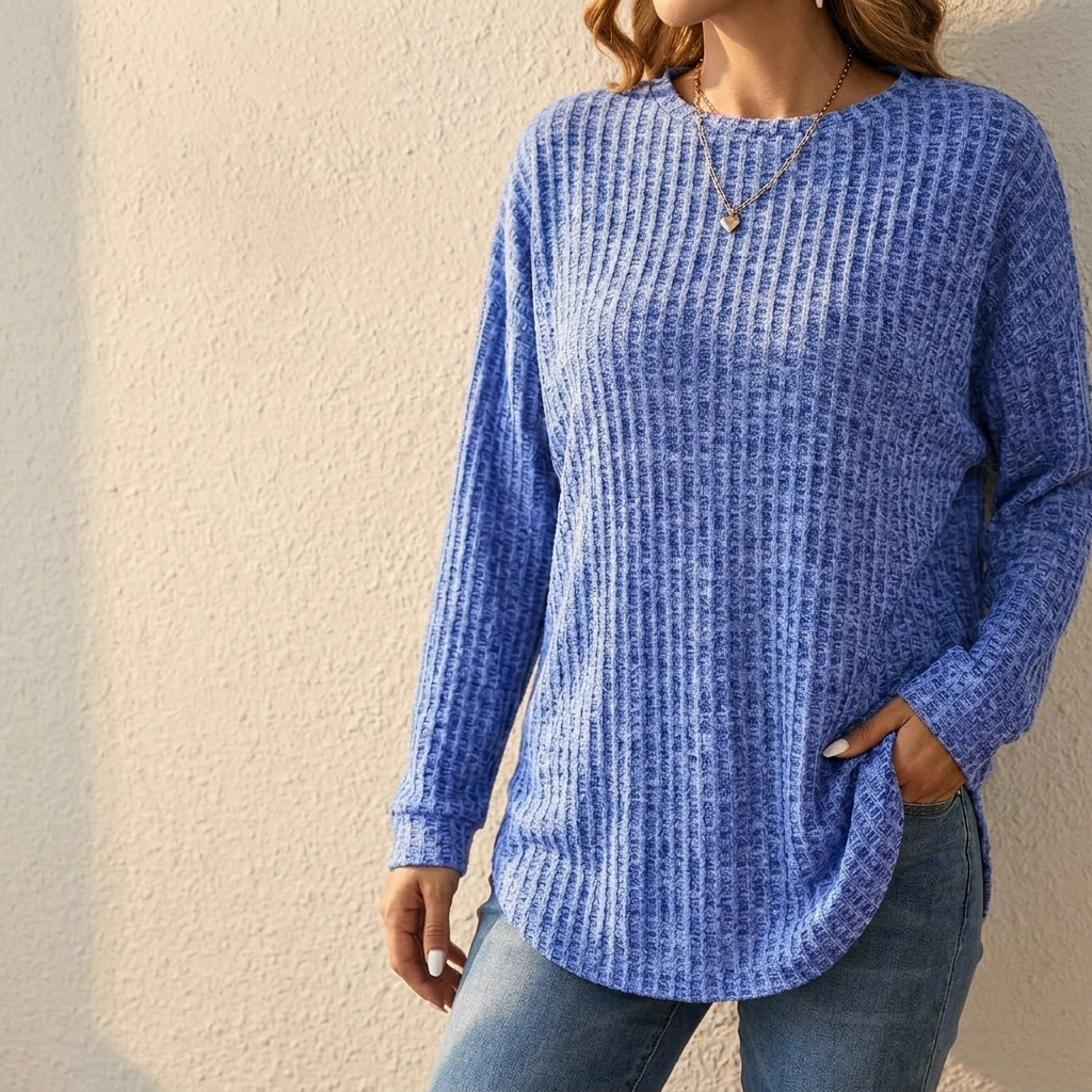 Wovelle™ – Waffle Knit Oversized Sweater
