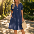 Sunhara – Women's Breezy V-Neck Boho Sundress with Pockets