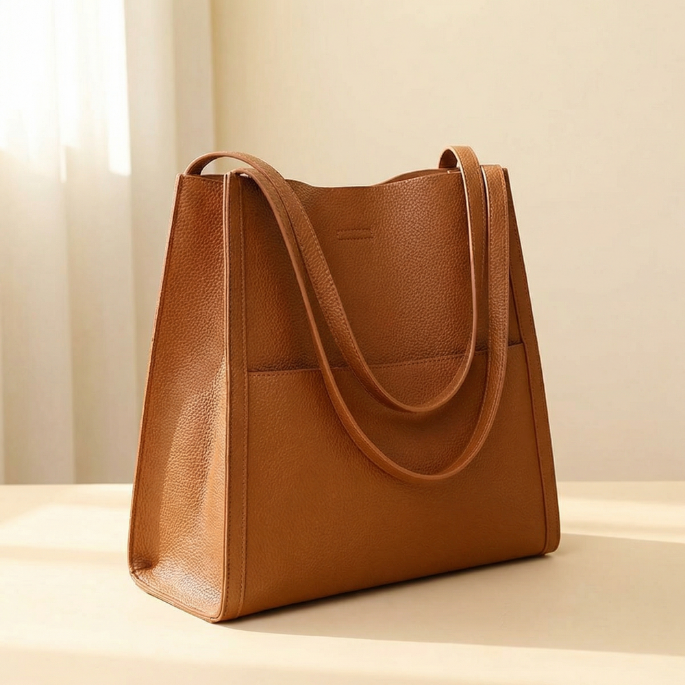 Solenne – Soft Leather Shoulder Tote
