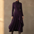 Florenne – Asymmetrical Draped High Neck Maxi Dress
