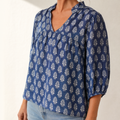 Marivell – Women's Block-Print V-Neck Summer Blouse