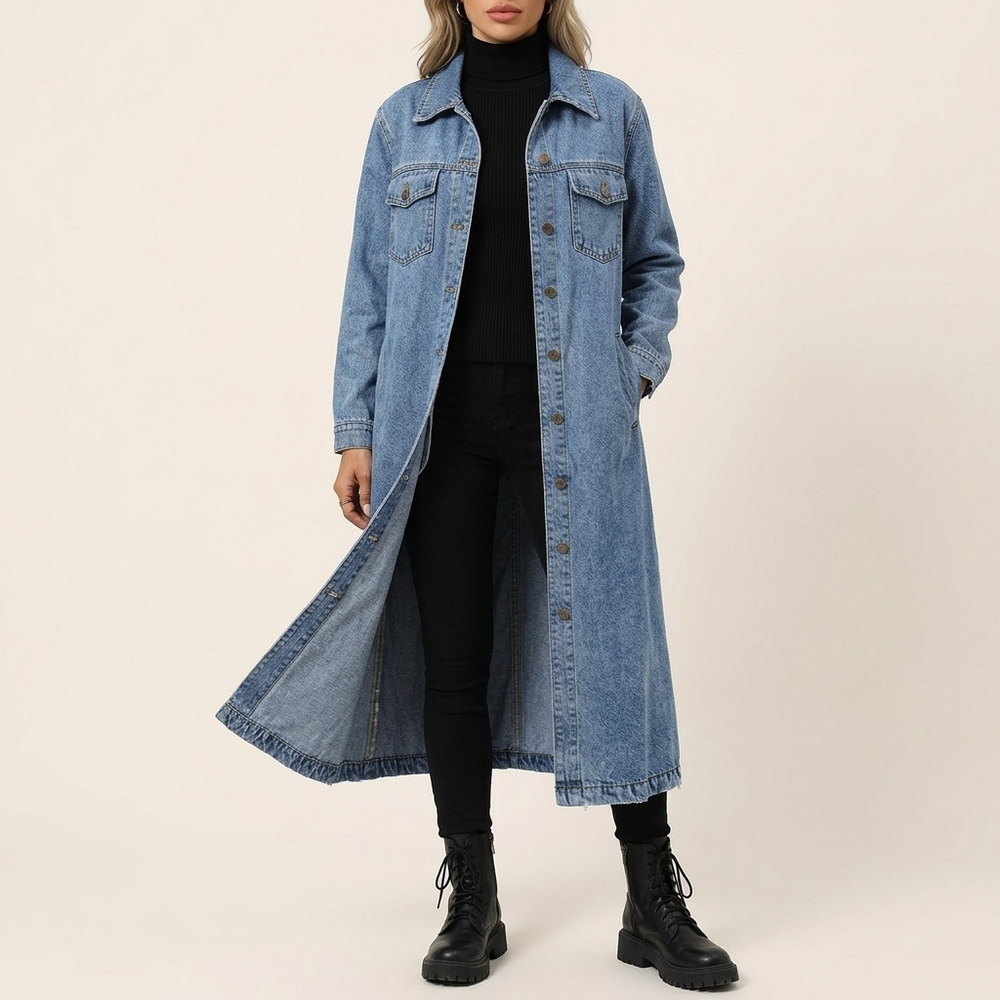 Denara – Longline Oversized Denim Coat