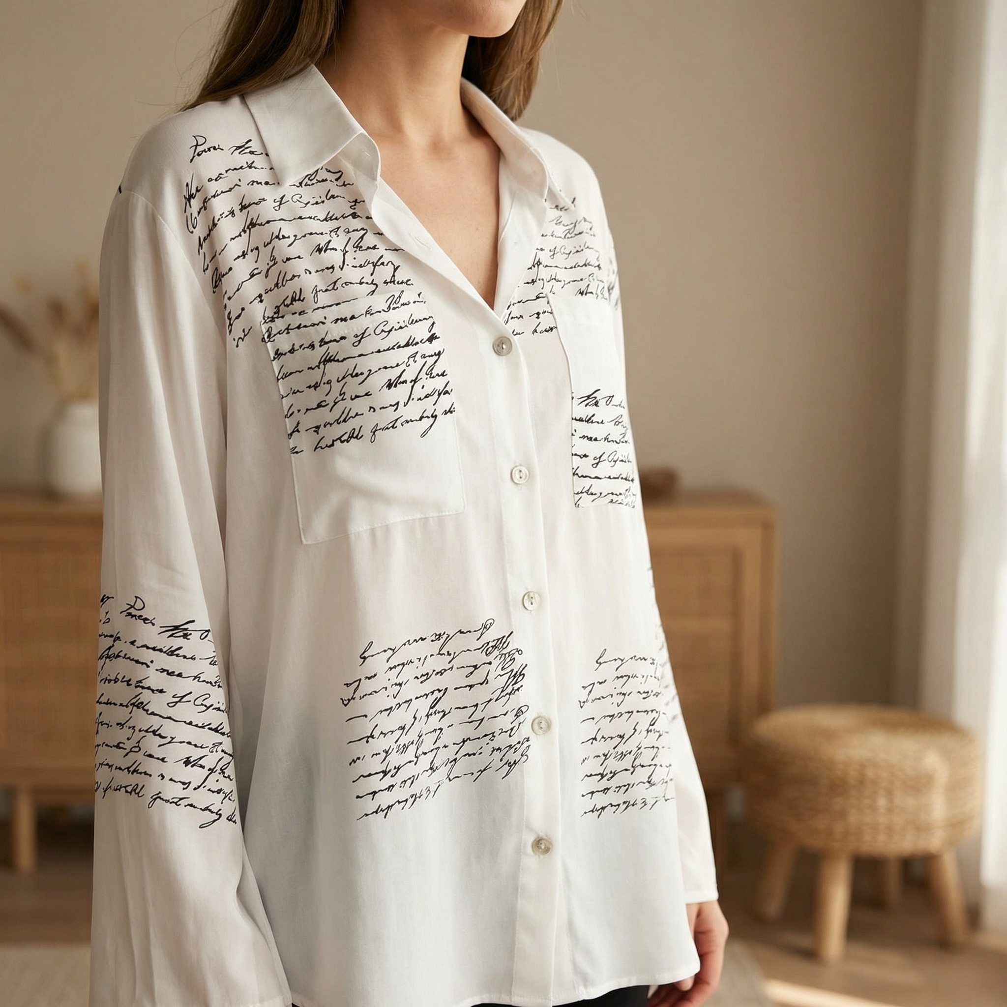 Letterelle – Handwritten Script Viscose Blouse