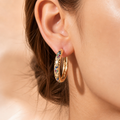 Lumielle – Sparkling Rose-Gold Floral Hoop Earrings