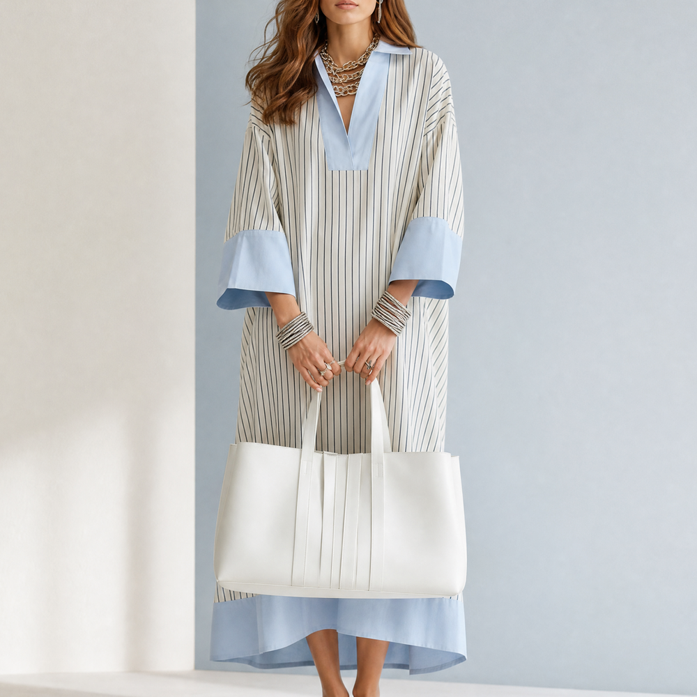 Florene – Women's Lightweight Striped Midi Dress