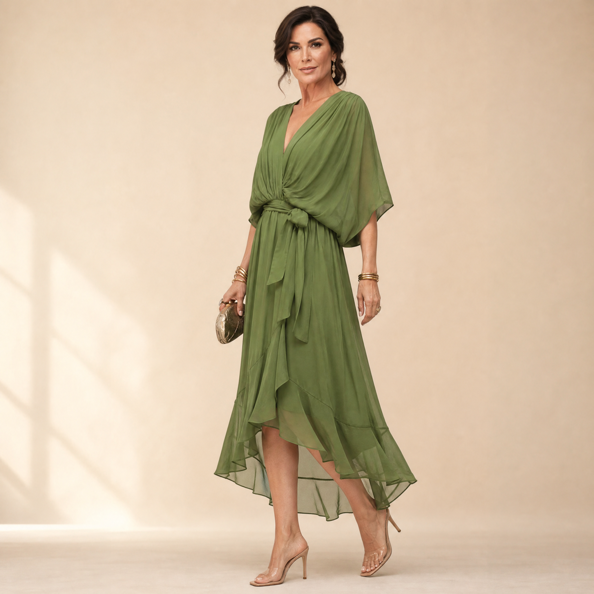 Mirabelle – Women's Flowing V-Neck Midi Dress
