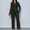 Vivara – Women's Pleated Peplum Set with Cinched Waist