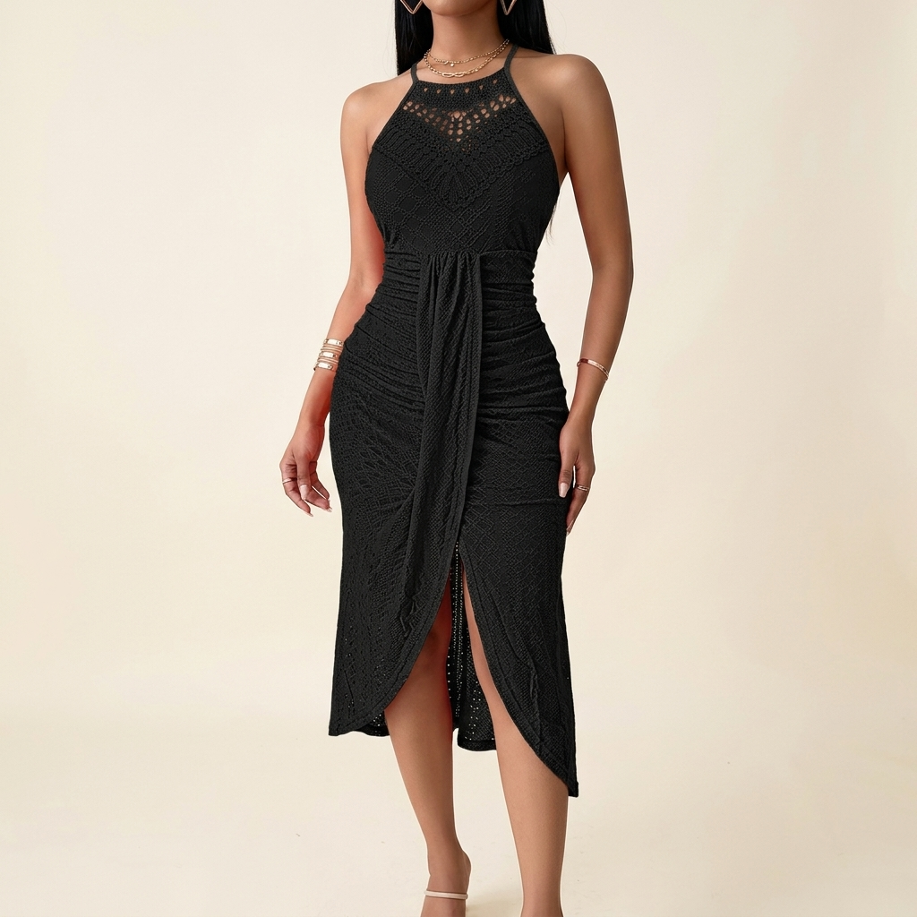 Vivara – Women's Lace Halterneck Maxi Dress