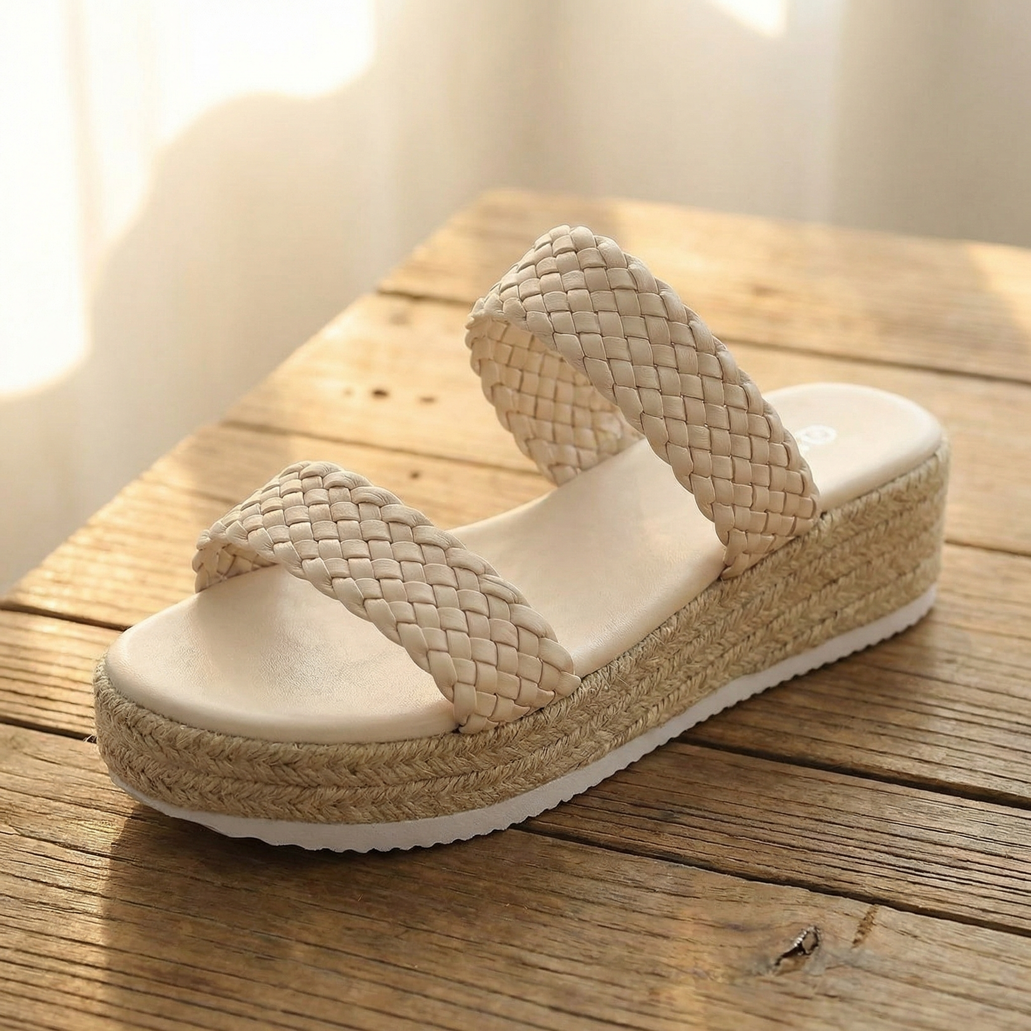 Solara – Braided Platform Wedge Slides
