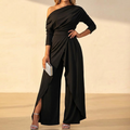 Sorenna - Women's One Shoulder Wrap Jumpsuit