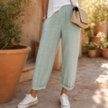 Lunavia – Women's Striped Pants with Elastic Waist
