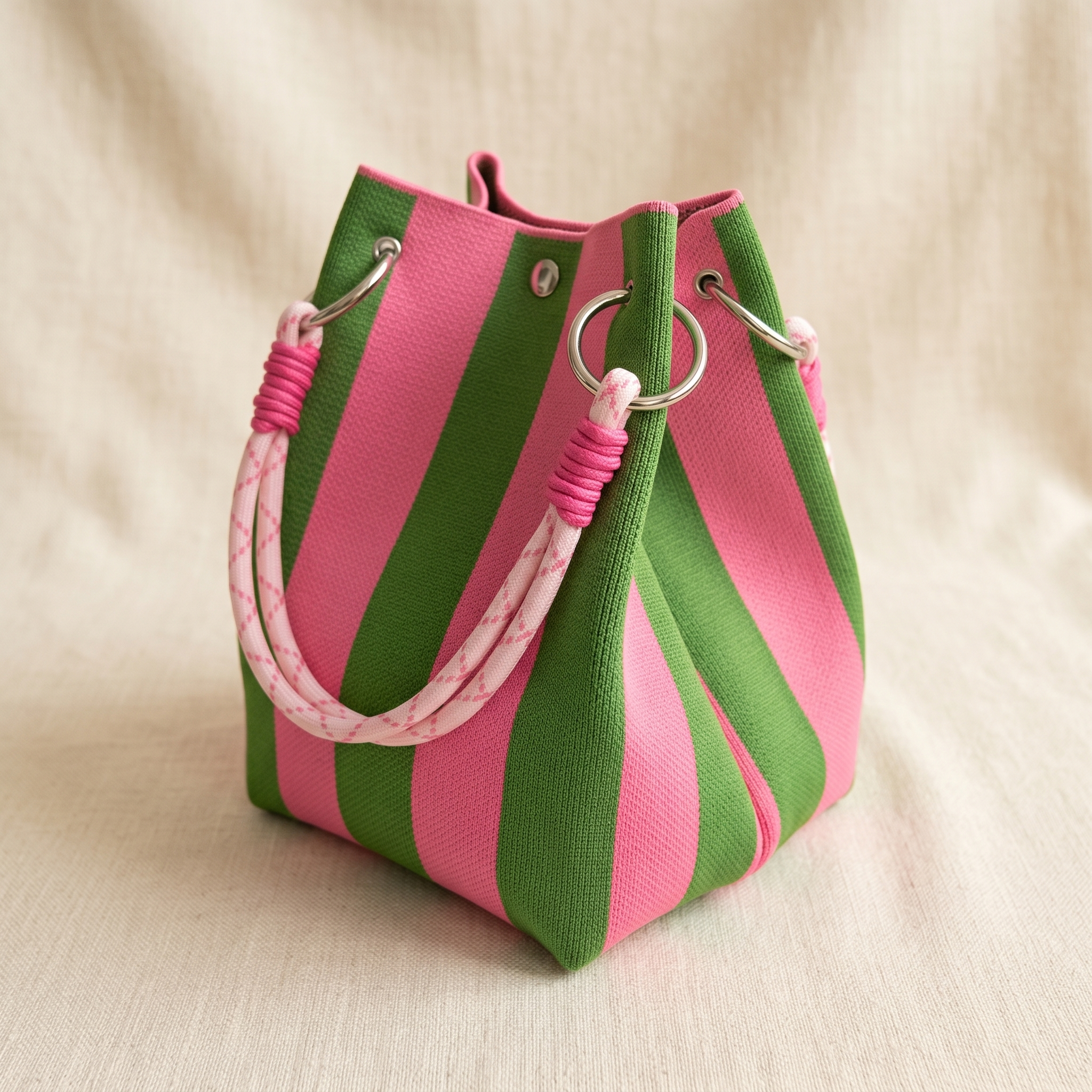 Sundara – Striped Knit Bucket Bag