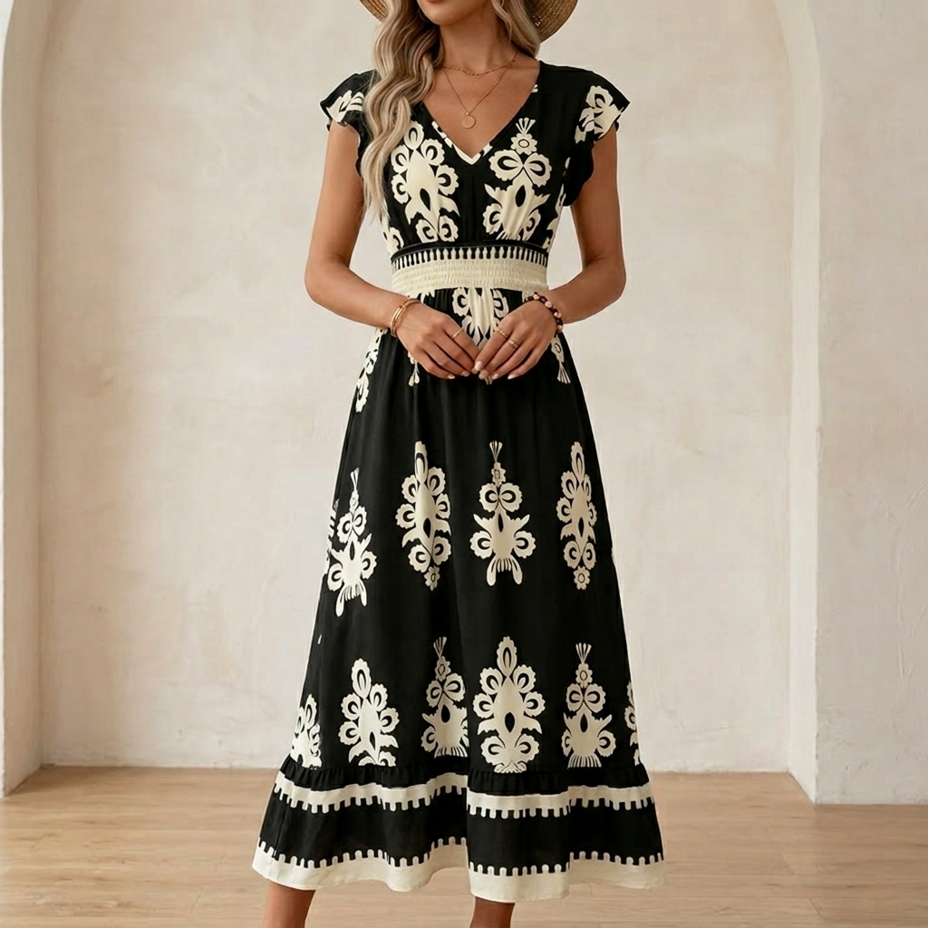 Vivara – Women's Baroque Print Maxi Dress